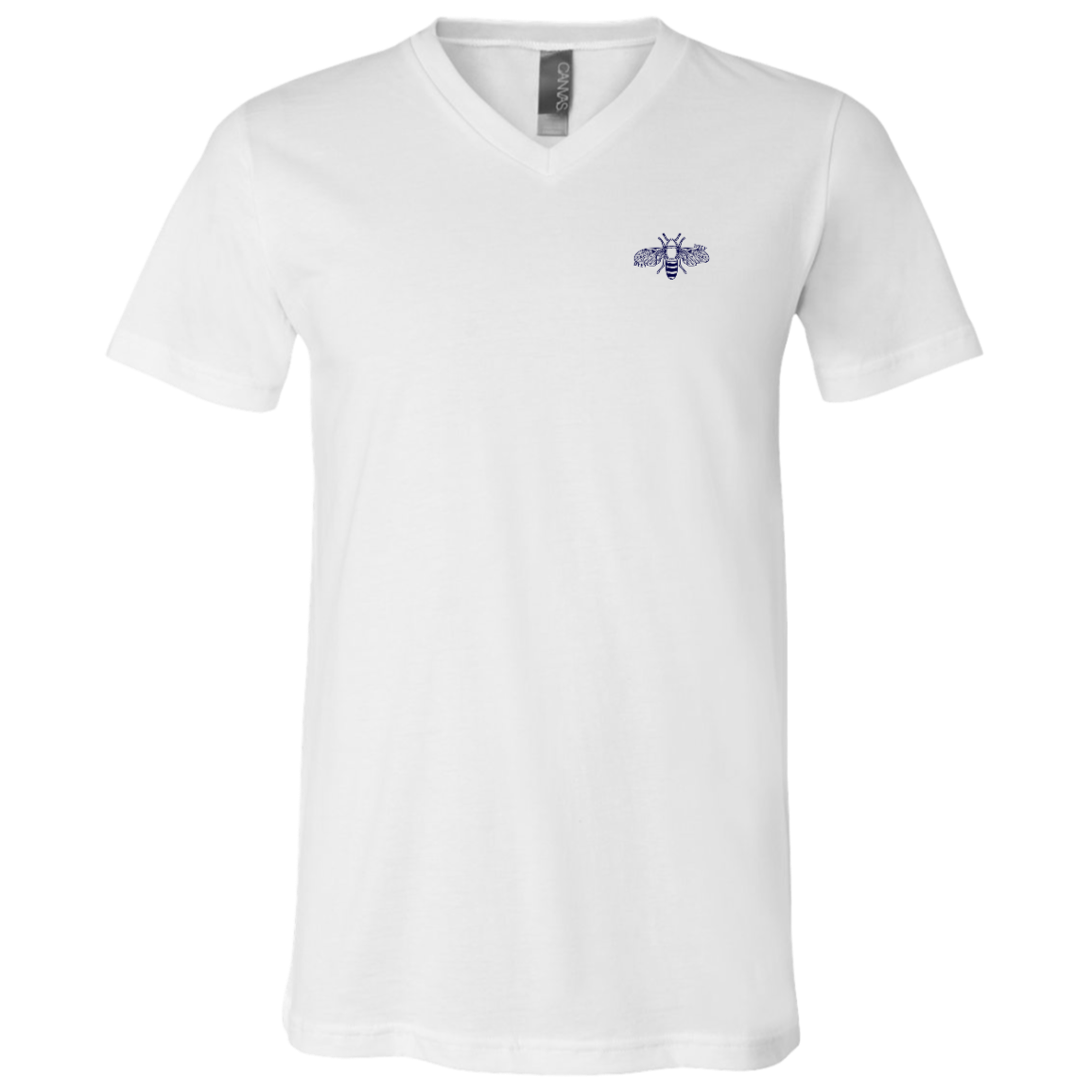 Bee United Tee - White Vneck Left Pocket